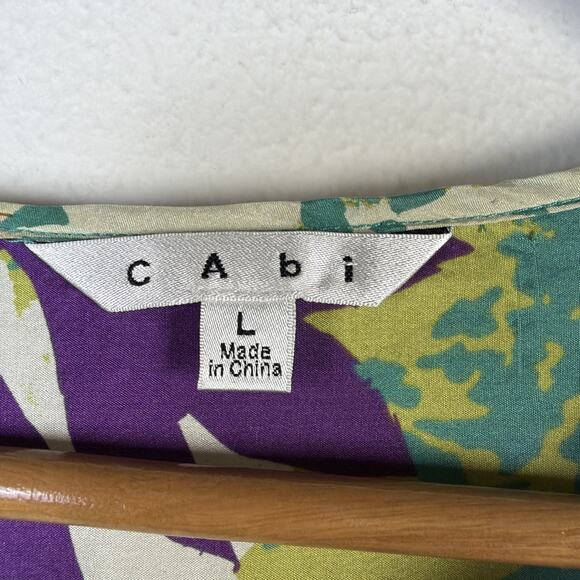 CAbi Women's large 100% Silk Poetry Tunic Top Style 812 Floral fairy Bohemian - Picture 5 of 10